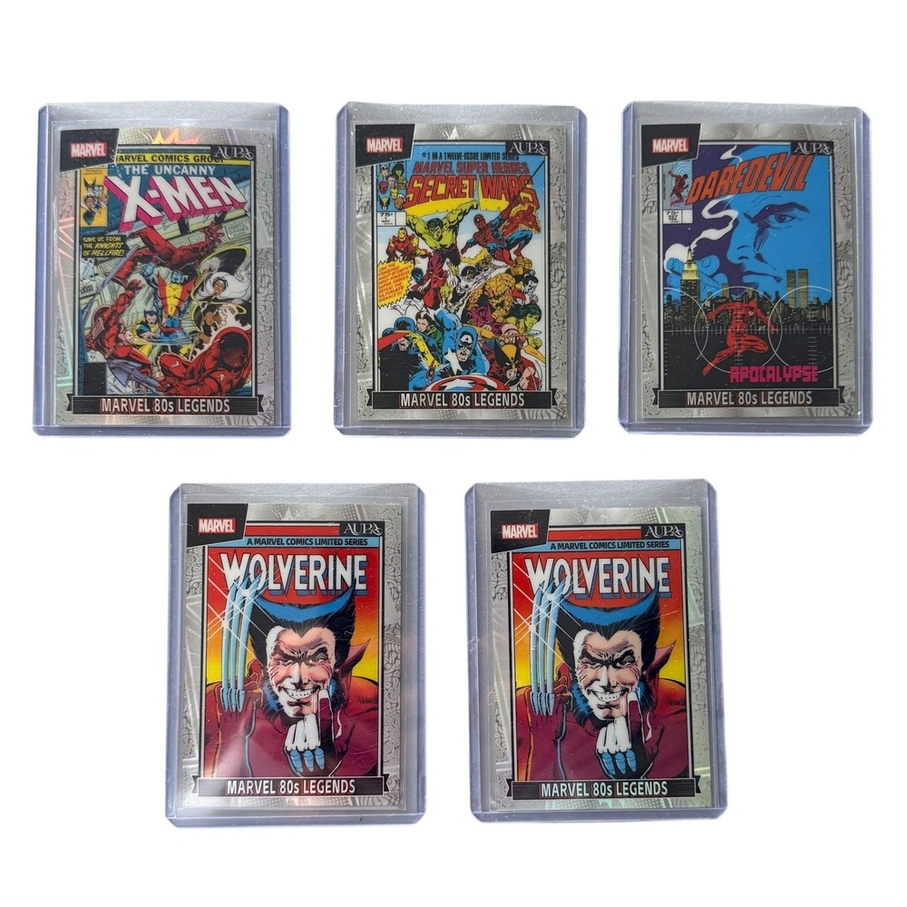 Kakawow Marvel 80s Legends Trading Card Lot Wolverine X-Men Secret Wars 5pc Set